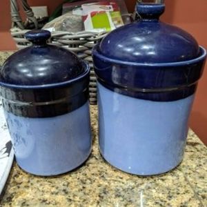 Blue cannisters